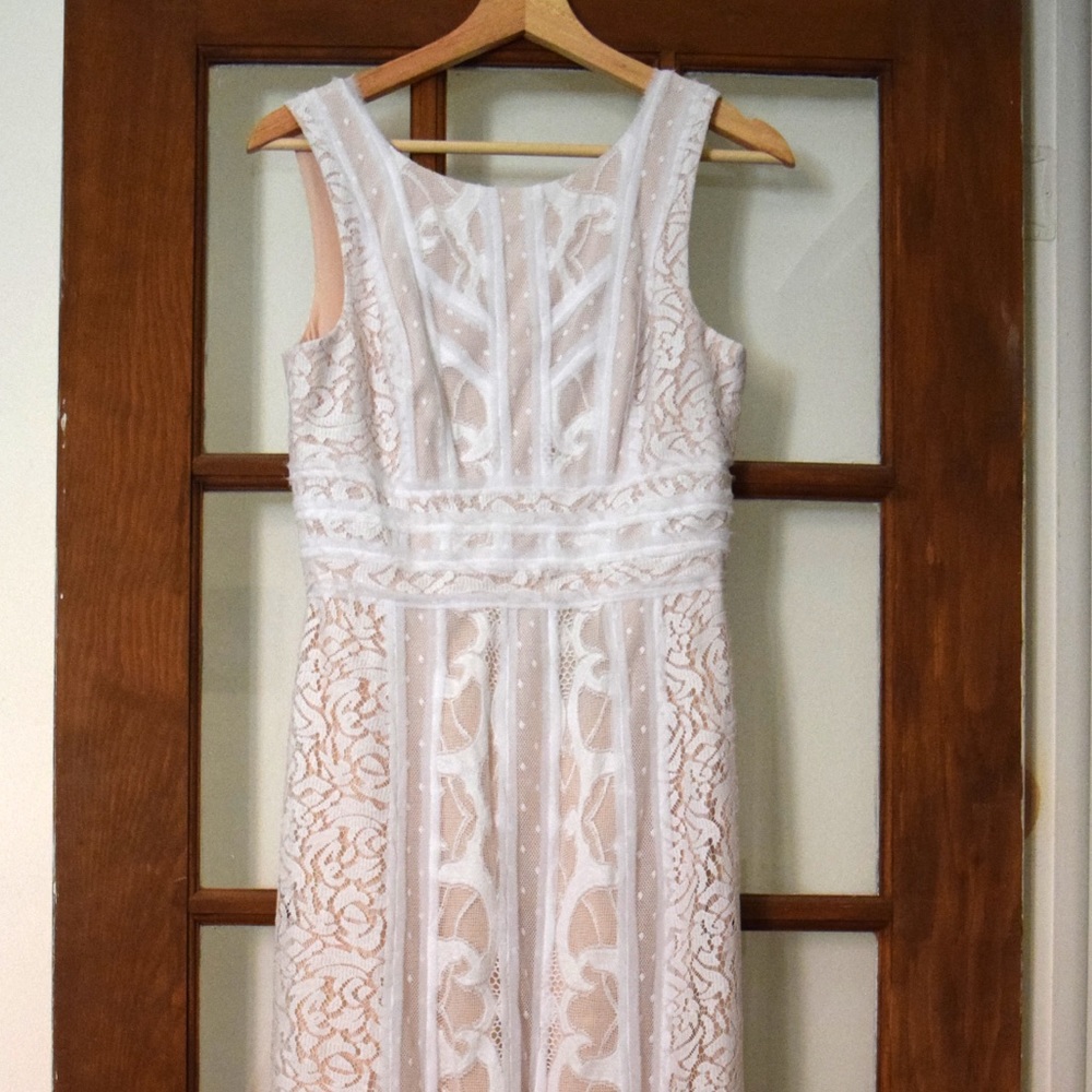 BCBG Kelley feminine lace wedding dress